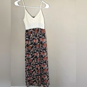 J For Justify Lace Top Floral Maxi Dress, Size Medium